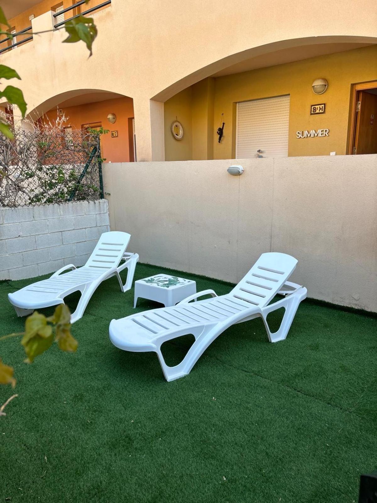 Appartement Bajo Con Jardin A Pie De Playa Y Piscina Comunitaria Con Jacuzzi à Playas de Vera Extérieur photo
